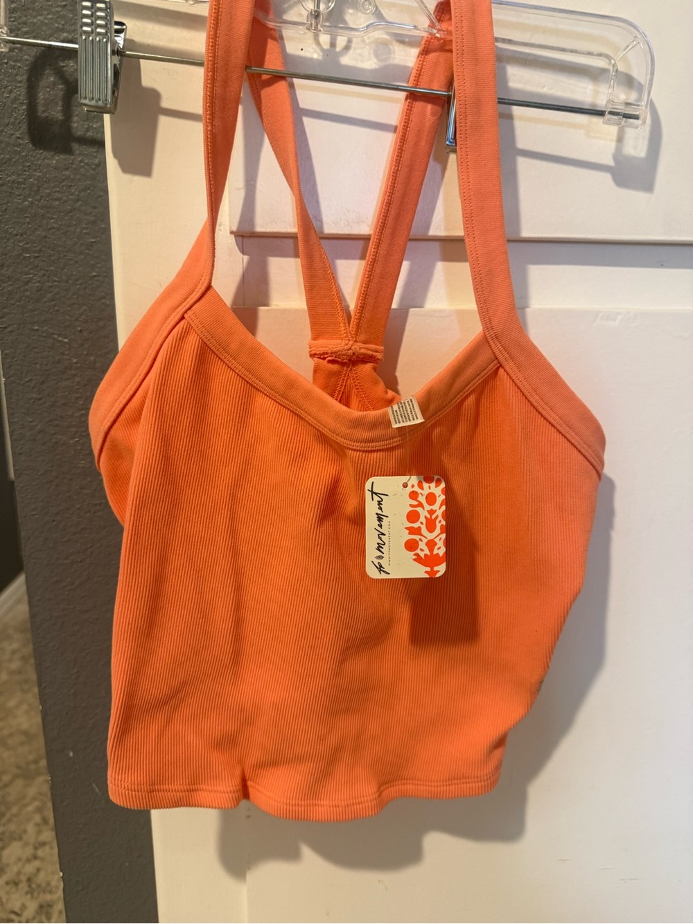 Free people all clear Orange Crop Tank Top -